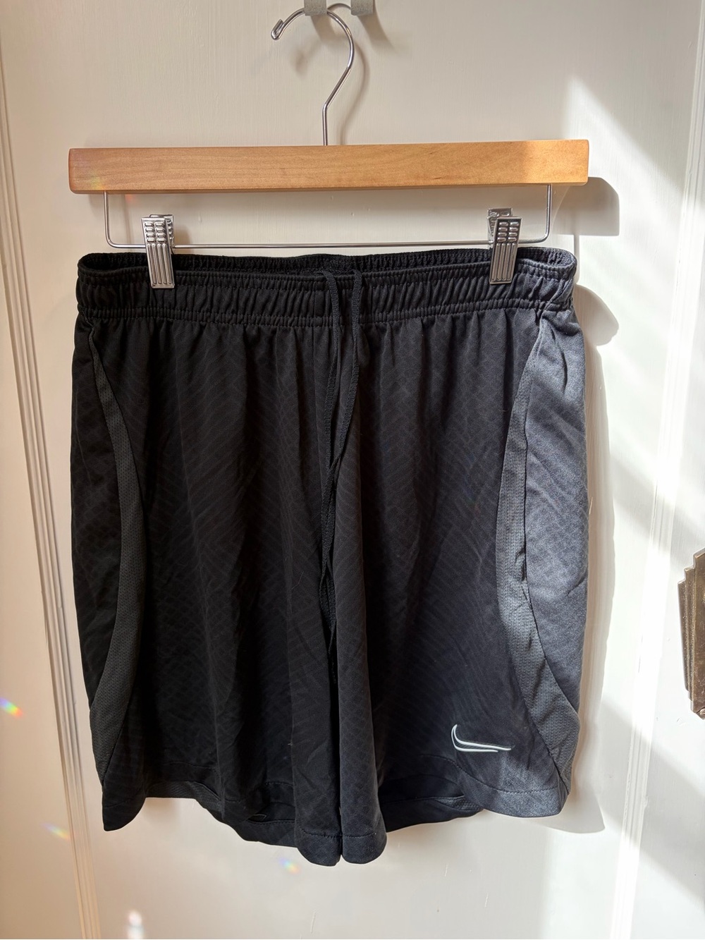 Nike Black Men's Athletic Shorts with White Swoosh